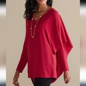 Soft Surroundings Madeline Tunic Women's Medium Sangria Red